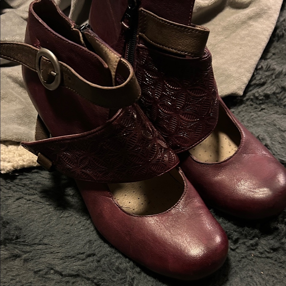 Miz Mooz Burgundy Heeled Boots